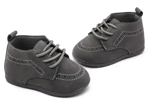 Greceen Infant Baby Boys Girls Leather Loafers Comfort Oxford Dress Wedding Shoes First Walker Outdoor Shoes Crib Shoes - 6