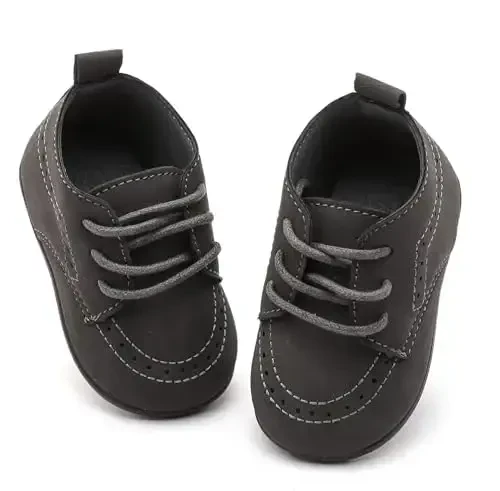 Greceen Infant Baby Boys Girls Leather Loafers Comfort Oxford Dress Wedding Shoes First Walker Outdoor Shoes Crib Shoes - 7