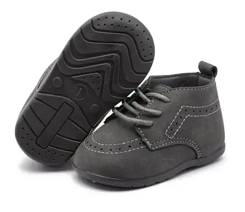 Greceen Infant Baby Boys Girls Leather Loafers Comfort Oxford Dress Wedding Shoes First Walker Outdoor Shoes Crib Shoes - 4