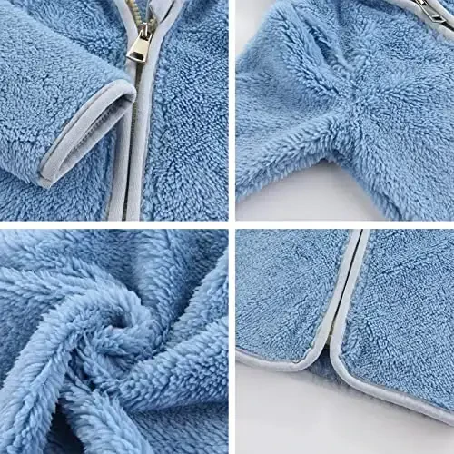 Newborn Infant Baby Boys Girls Cartoon Fleece Hooded Jacket Coat with Ears Warm Todder Kids Outwear Coat Zipper Up 0-6Y - 4