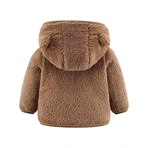 Newborn Infant Baby Boys Girls Cartoon Fleece Hooded Jacket Coat with Ears Warm Todder Kids Outwear Coat Zipper Up 0-6Y - GAJAOUS (1)