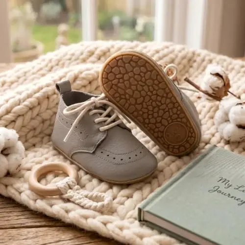 Greceen Infant Baby Boys Girls Leather Loafers Comfort Oxford Dress Wedding Shoes First Walker Outdoor Shoes Crib Shoes - 3