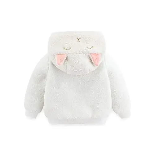 Newborn Infant Baby Boys Girls Cartoon Fleece Hooded Jacket Coat with Ears Warm Todder Kids Outwear Coat Zipper Up 0-6Y - 5