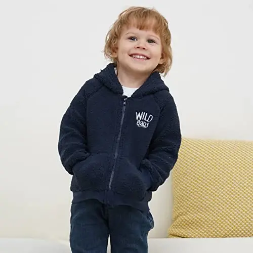 Newborn Infant Baby Boys Girls Cartoon Fleece Hooded Jacket Coat with Ears Warm Todder Kids Outwear Coat Zipper Up 0-6Y - 6