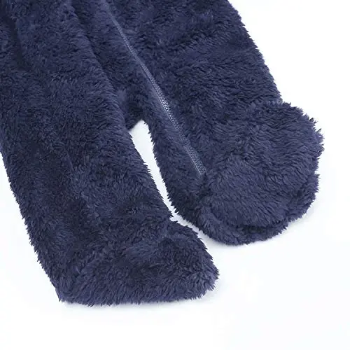 Baby Hooded Fleece Romper Long Sleeve Onesie Outwear Outfits 0-12M | Fall Winter Clothes,Halloween Outfits,Soft and Warm,Cute Bear Onesie,Baby Snowsuit - 5