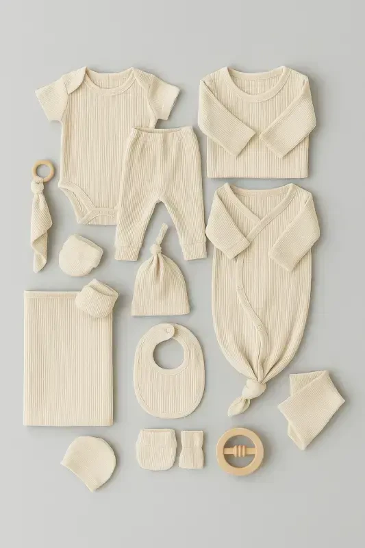 Yenidoğan chaqaloq kiyimlari Lyocell paxta mato - OCH SARĞISH - 2