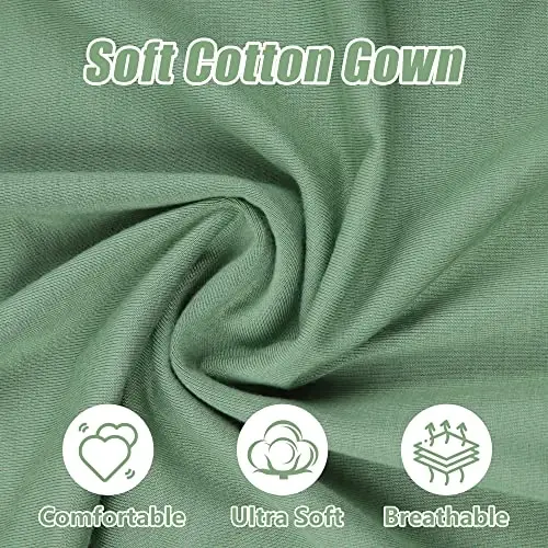 Newborn Knotted Baby Gown 0-6 Months, Super Soft Breathable Nightgowns for Babies Girl and Boy, Baby Girls Coming Home Hospital Outfit with Hat Set Oatmeal - 2