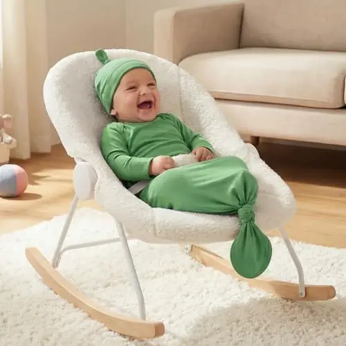 Newborn Knotted Baby Gown 0-6 Months, Super Soft Breathable Nightgowns for Babies Girl and Boy, Baby Girls Coming Home Hospital Outfit with Hat Set Green - 2