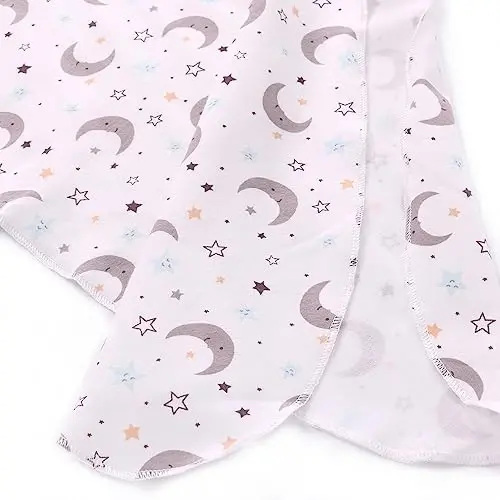 Miracle Baby Newborn Knotted Nightgown Long Sleeve with Matching Hat Set 3 Pack, Baby Sleeper Gowns Unisex Home Outfits Set with Mitten Cuffs for Boys Girls 0-3 Months, Length 26 inch - 5