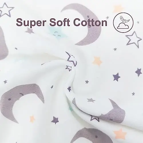 Newborn Knotted Nightgown Long Sleeve with Matching Hat Set 3 Pack, Unisex Baby Sleeper Gowns Coming Home Outfits Set with Mitten Cuffs for Boys Girls 3-6 Months - 6