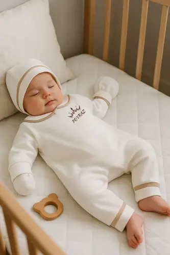 Erkek Bebek Isimli Yenidoğan Tulum Hastane Çıkışı Bebek Anı Seti Mevlüt Takımı Hediyelik-Ekrukahve - MINYTRENDY (1)