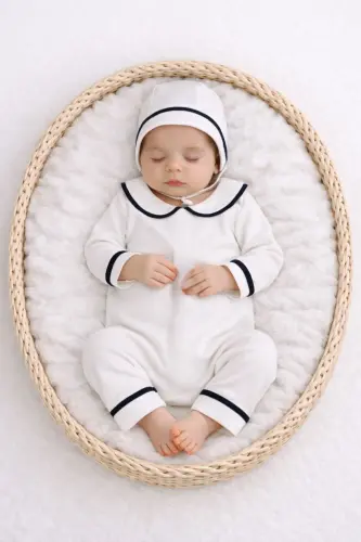 Yenidoğan Erkek Bebek Isimli Bebek Tulum Hastane Çıkışı Bebek Anı Seti Mevlüt Takımı Hediyelik-Lacivert 