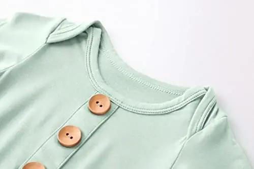 Newborn Baby Boys Girls Knotted Gown Hat Set Soft Bamboo Viscose Infant Sleeper Baby Sleep Gown with Mittens - 3