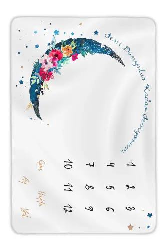 Yenidoʻgʻan Hastane Chiqish Sovgʻalari, Qiz Bola Uchun Xotira Adyoli, 12 Oylik Yubiley Belgilari-MAVİ1 - MOKY DESIGN (1)