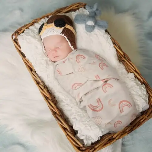 GLLQUEN BABY Swaddles for Newborn - 3 Pack Swaddle 0-3 Months, for Newborn Baby Boys and Girls, Soft Swaddle Blanket Wrap, Easy Change, Rainbow & Wave - GLLQUEN BABY (1)