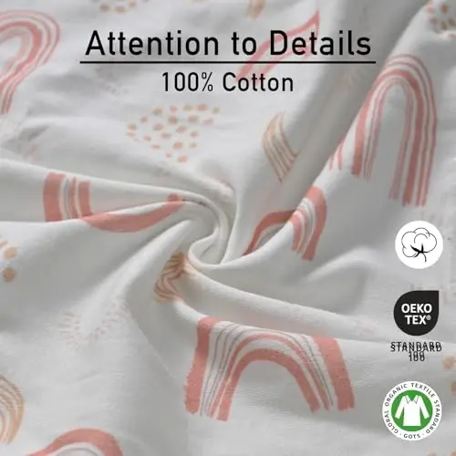GLLQUEN BABY Swaddles for Newborn - 3 Pack Swaddle 0-3 Months, for Newborn Baby Boys and Girls, Soft Swaddle Blanket Wrap, Easy Change, Rainbow & Wave - 4