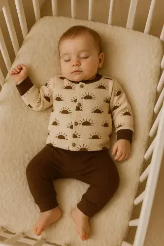 Yenidoğan Organik Pamuk 2’li Kız Erkek Bebek Takım-Sarıbalkabak - 3