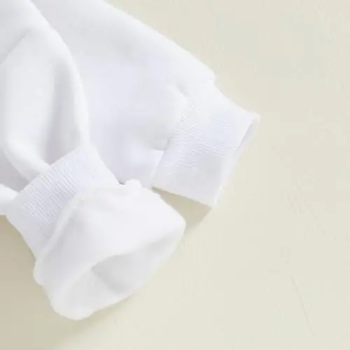 Gueuusu Newborn Warm Sweatshirt Romper Baby Boy Girl Solid Crewneck Long Sleeve Fleece Sweater Bodysuit Thick Winter Clothes - 5