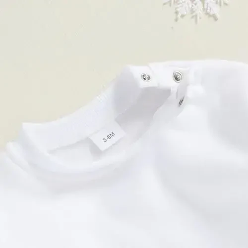 Gueuusu Newborn Warm Sweatshirt Romper Baby Boy Girl Solid Crewneck Long Sleeve Fleece Sweater Bodysuit Thick Winter Clothes - 4