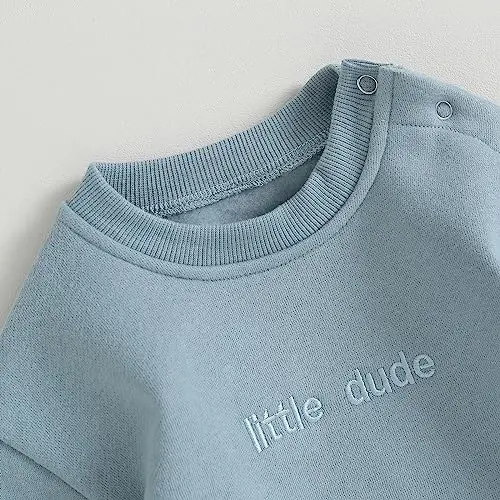 Gueuusu Newborn Warm Sweatshirt Romper Baby Boy Girl Solid Crewneck Long Sleeve Fleece Sweater Bodysuit Thick Winter Clothes - 3
