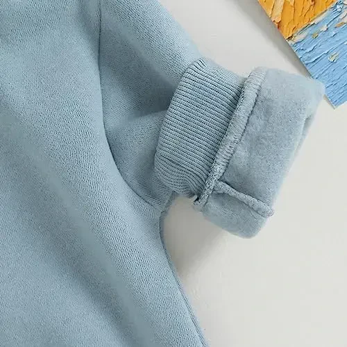 Gueuusu Newborn Warm Sweatshirt Romper Baby Boy Girl Solid Crewneck Long Sleeve Fleece Sweater Bodysuit Thick Winter Clothes - 5