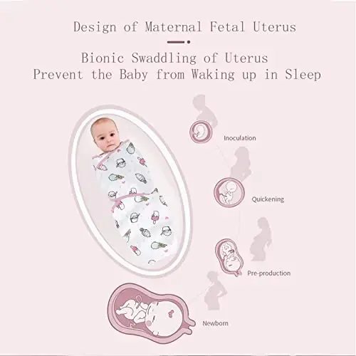 insular Baby Swaddle Sacks, Swaddle Blanket for Newborn and Infant, Adjustable Velcro Set for Boy and Girl, Soft Cotton Baby Sleep Sack 3 Pack (Ice Cream, Small(0-3M)) - INSULAR (1)