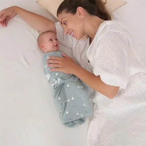 insular Baby Swaddle Wrap, Swaddle Blanket for Newborn and Infant, Adjustable Velcro Swaddling Set for Boy and Girl, Soft Cotton Baby Sleep Sack 3 Pack, Duck, Medium(3-6M) - 6