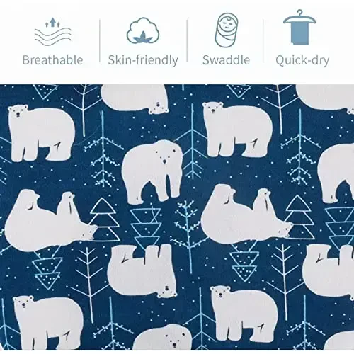 insular Baby Swaddle Sacks, Swaddle Blanket for Newborn and Infant, Adjustable Velcro Set for Boy and Girl, Soft Cotton Baby Sleep Sack 3 Pack (Bear, Medium(3-6M)) - 6