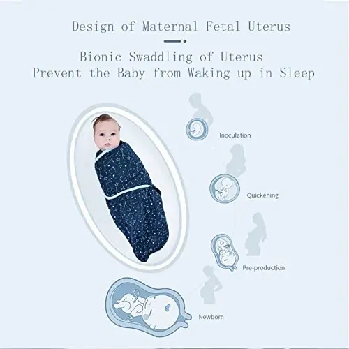 insular Baby Swaddle Sacks, Swaddle Blanket for Newborn and Infant, Adjustable Velcro Set for Boy and Girl, Soft Cotton Baby Sleep Sack 3 Pack (Forest, Medium(3-6M)) - 3