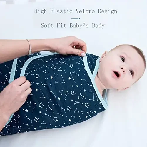 insular Baby Swaddle Sacks, Swaddle Blanket for Newborn and Infant, Adjustable Velcro Set for Boy and Girl, Soft Cotton Baby Sleep Sack 3 Pack (Forest, Small(0-3M)) - 6