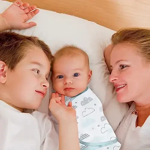 insular Baby Swaddle Sacks, Swaddle Blanket for Newborn and Infant, Adjustable Velcro Set for Boy and Girl, Soft Cotton Baby Sleep Sack 3 Pack (Clouds, Small(0-3M)) - 5