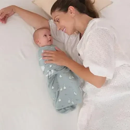 insular Baby Swaddle Wrap, Swaddle Blanket for Newborn and Infant, Adjustable Velcro Swaddling Set for Boy and Girl, Soft Cotton Baby Sleep Sack 3 Pack, Duck, Small(0-3 Month) - 6