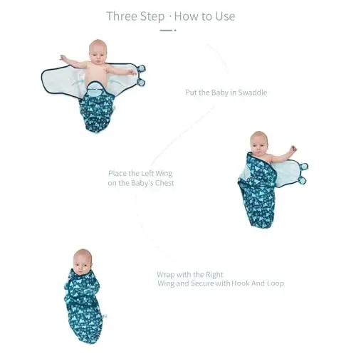 insular Baby Swaddle Wrap, Swaddle Blanket for Newborn and Infant, Adjustable Velcro Swaddling Set for Boy and Girl, Soft Cotton Baby Sleep Sack 3 Pack, Bear, Small(0-3 Month) 