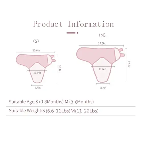 insular Baby Swaddle Sacks, Swaddle Blanket for Newborn and Infant, Adjustable Velcro Set for Boy and Girl, Soft Cotton Baby Sleep Sack 3 Pack (Rabbit, Medium(3-6M)) - 6