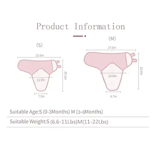 insular Baby Swaddle Sacks, Swaddle Blanket for Newborn and Infant, Adjustable Velcro Set for Boy and Girl, Soft Cotton Baby Sleep Sack 3 Pack (Rabbit, Medium(3-6M)) - 6