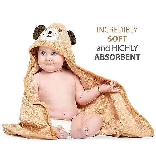 MINIBOO Hooded Baby Towels for Newborn & Toddler - Super Soft Baby Bath Towels with Hood, Highly Absorbent Viscose Made from Bamboo Hooded Towel for Boys, Girls, Newborn Essentials. - 2