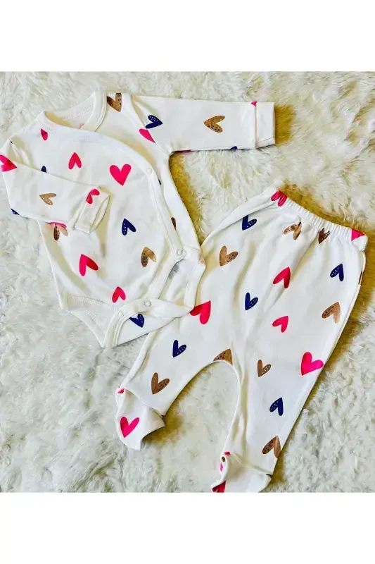 Yenidoʻgʻilgan Organik Paxta 2’li Qiz Bola Oʻgʻil Bola Kiyim - 5