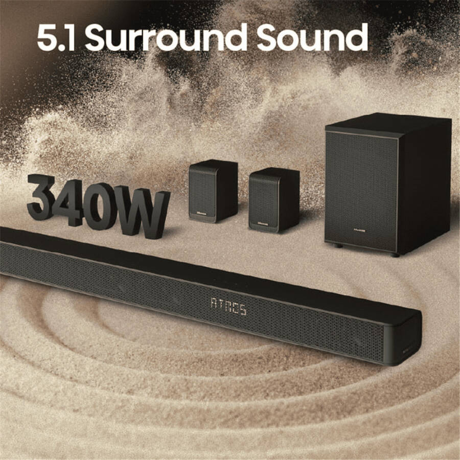 Yenilenmiş Hisense 5.1 Kanallı Kablosuz Subwoofer'lı Soundbar (AX5100G)-Siyah (Yenilenmiş) - 4