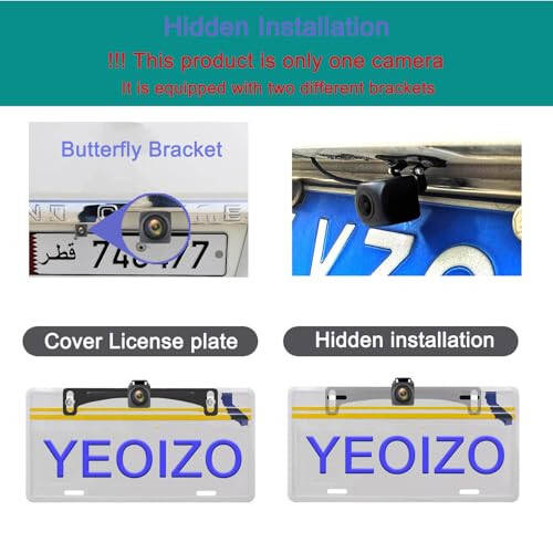 YEOIZO WiFi License Plate Wireless Backup Camera, 720P HD Back up Camera Systems for car, Front/Rear View Reverse Camera, 160° View Angle for Cars SUV Pickup Trailer RV Camper for iPhone iPad Android - 5