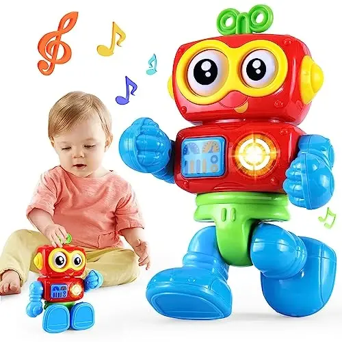 Yerloa 1 yoshli o'g'il bolalar uchun mo'ljallangan robot o'yinchoqlari Rojdestvo paypoqlari, bir yoshli o'g'il bolalar uchun tug'ilgan kun sovg'asi, 12-18 oylik chaqaloq o'g'il bolalar o'yinchoqlari 12M musiqa yoritgichi interaktiv o'rganuvchi bolalar o'yinchoqlari 2 yoshli - Yerloa