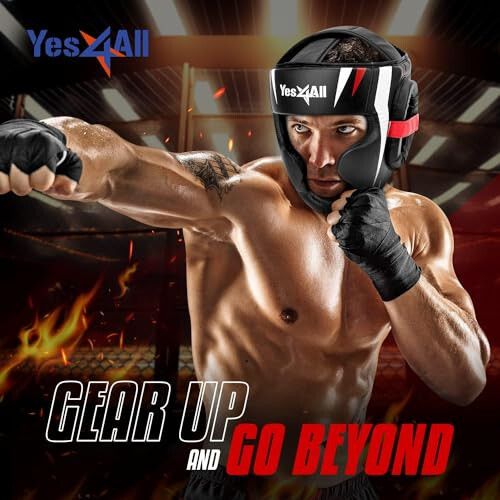 Yes4All Extreme Tam Yüz Boks Başlığı, Ayarlanabilir Sparring Başlığı, Muay Thai, MMA Antrenmanı, Sparring, Kickboks İçin PU Deri ile Dövüş Sanatları Kaskı - 6