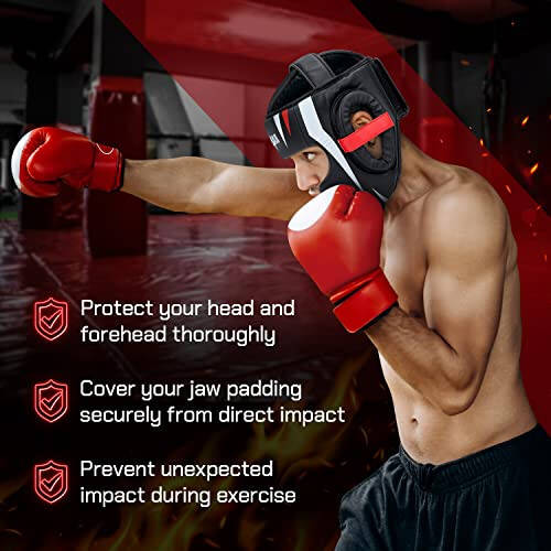 Yes4All Extreme Tam Yüz Boks Başlığı, Ayarlanabilir Sparring Başlığı, Muay Thai, MMA Antrenmanı, Sparring, Kickboks İçin PU Deri ile Dövüş Sanatları Kaskı - 7