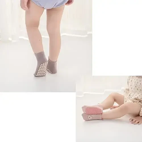 Yeshsore Baby Socks with Grips,Toddler Kids Cartoon Floor Ankle Non Slip Socks 5 Pairs - 3