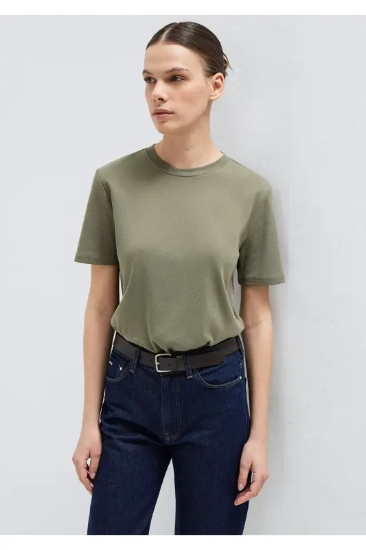 Yeşil Basic Tişört Semi Slim Fit / Yarı Dar Kesim 1612916-86961-Yeşil - MAVI