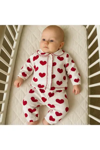 Yeşil beautiful nakışlı 2li bebek takımı-Yeşilbeatifulnakışlı - 3