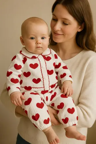 Yeşil beautiful nakışlı 2li bebek takımı-Yeşilbeatifulnakışlı - ANNE DOKUNUŞU GIBI KUZUM BEBE (1)