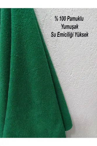 12'li Yeşil Kuaför Berber Havlusu 50x90 | Profesyonel Saç Havlusu Ekonomik Set-Yeşil - 2