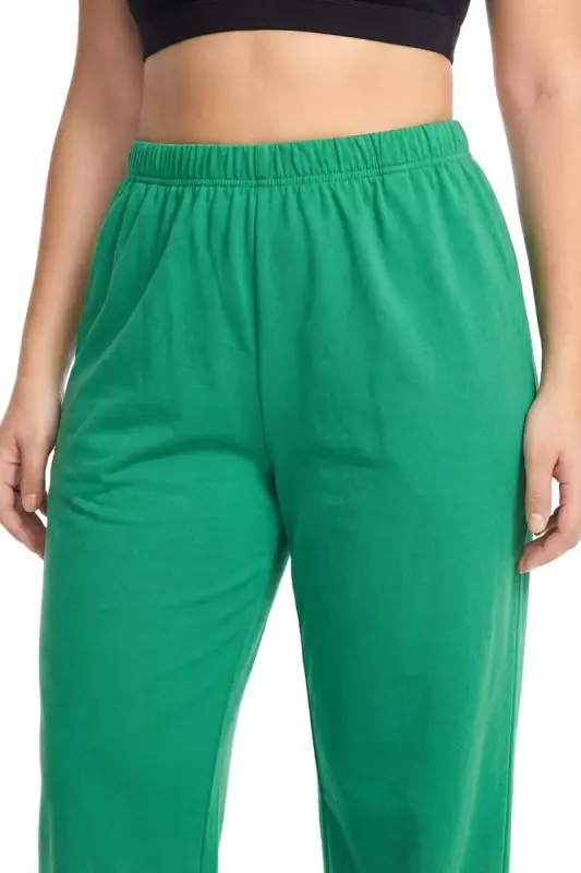 Yeşil Büyük Beden Rahat Kesim Cepli Pijama Altı - 2