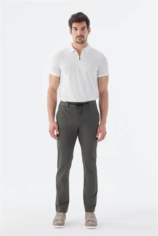 Yeşil Comfort Fit Lastikli Spor Pantolon - 1
