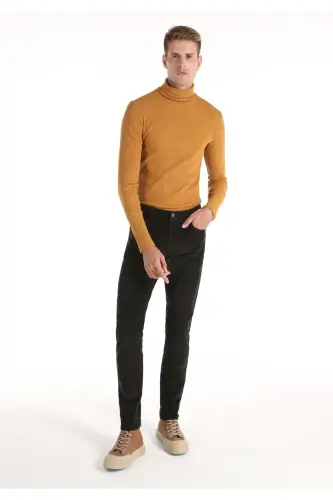 Straıght Fıt Orta Bel Düz Paça Erkek Yeşil Pantolon - HAKİ - 3